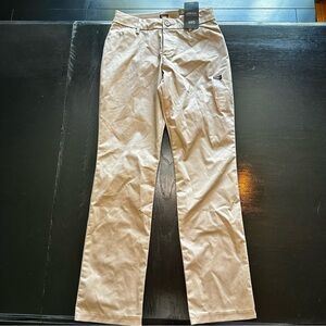 NWT Lee Size 2 Medium Cream Flax Work Pant Wide Leg Straight